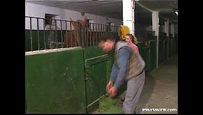 Angelica Bella and Nicolette, Assfucked by a Stud in a Stable